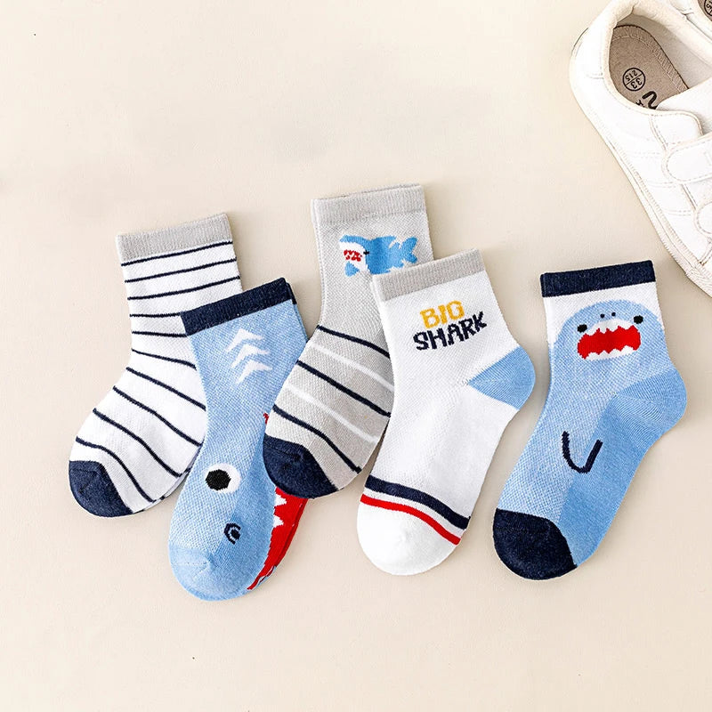 5Pairs Baby Socks Newborn Baby Boy Cute Short Sock 0-1-3-8Y Kids Cotton Toddler Cartoon Soft Children'S Sports Socks for Girls