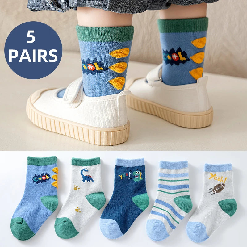 5Pairs Baby Socks Newborn Baby Boy Cute Short Sock 0-1-3-8Y Kids Cotton Toddler Cartoon Soft Children'S Sports Socks for Girls